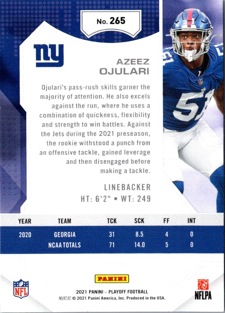 2021 Panini Playoff Azeez Ojulari