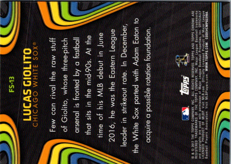 2017 Topps Chrome Future Stars Lucas Giolito