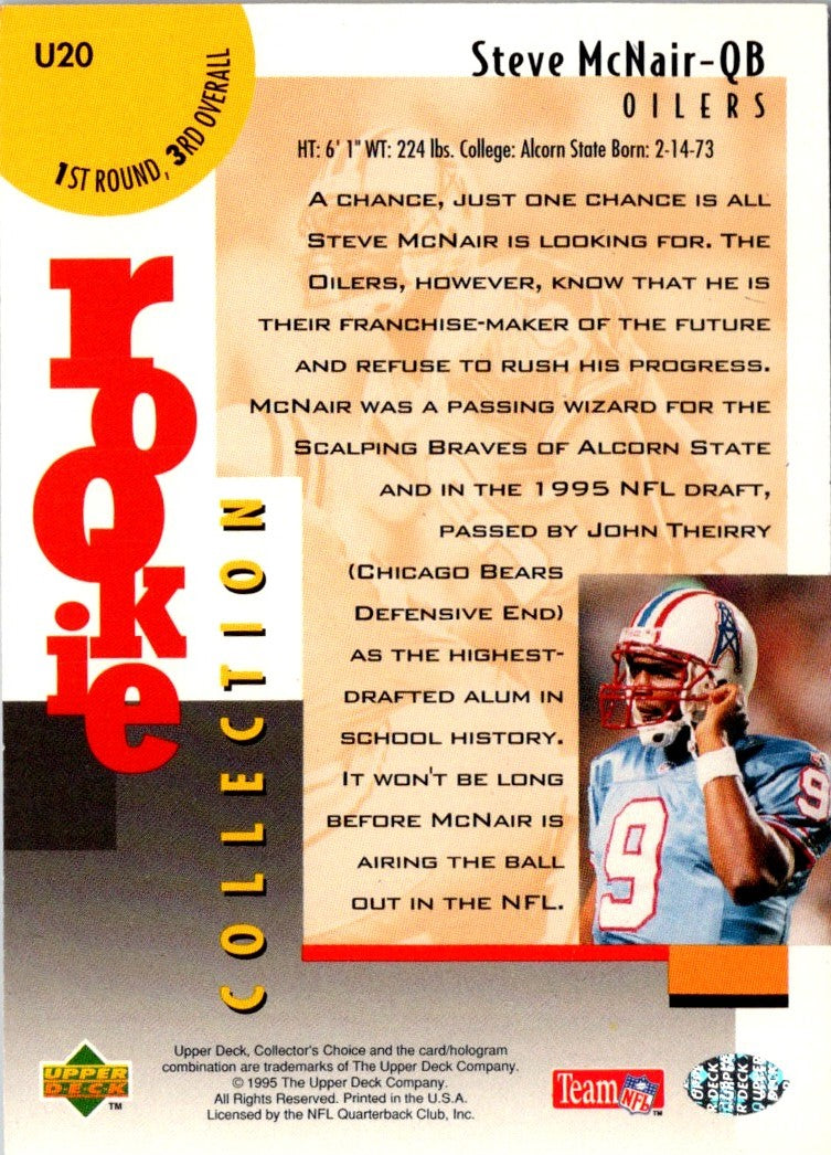 1995 Collector's Choice Update Silver Steve McNair