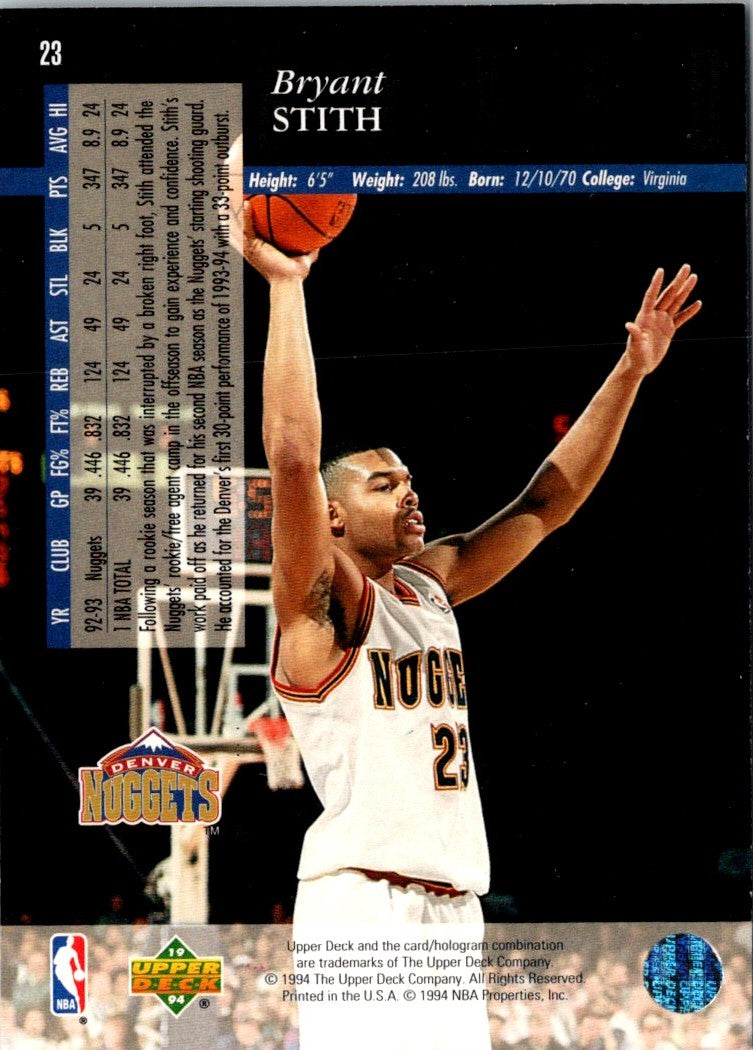 1993 Upper Deck Special Edition Bryant Stith