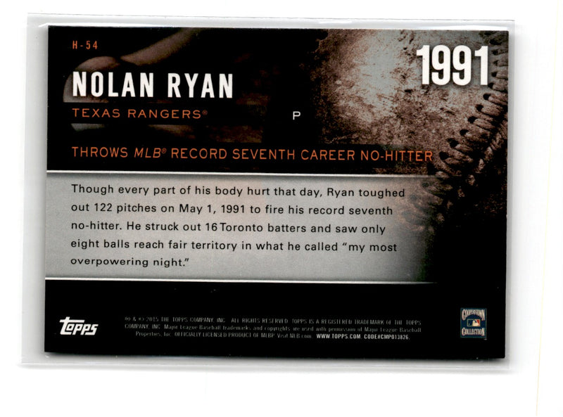 2015 Topps Nolan Ryan