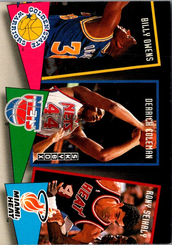 1992 SkyBox School Ties Billy Owens/Derek Coleman/Rony Seikaly #ST8