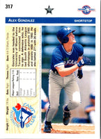 1992 Upper Deck Minors Alex Gonzalez #317