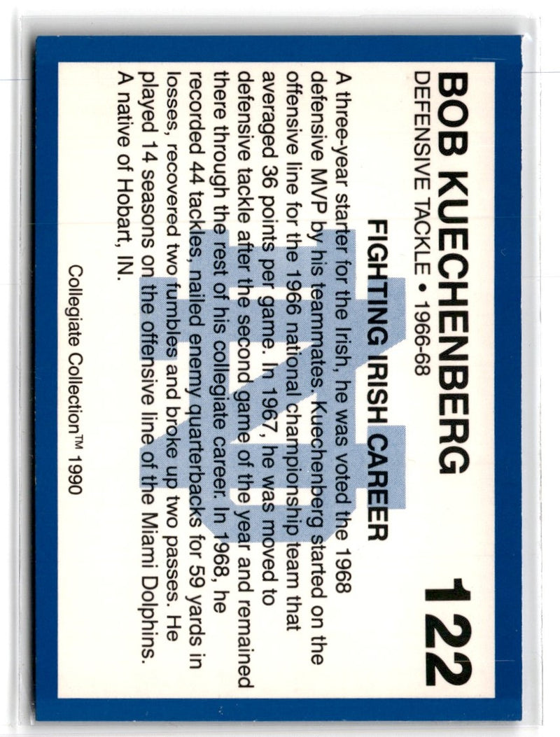 1990 Collegiate Collection Notre Dame Bob Kuechenberg