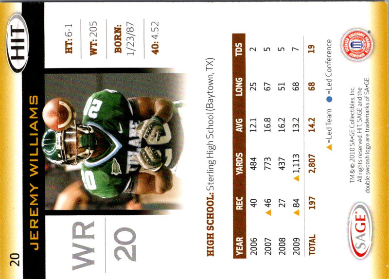 2010 SAGE HIT Jeremy Williams