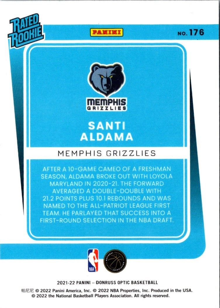 2021 Donruss Optic Blue Santi Aldama