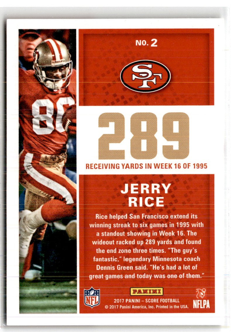 2017 Panini Absolute Fantasy Flashbacks Jerry Rice