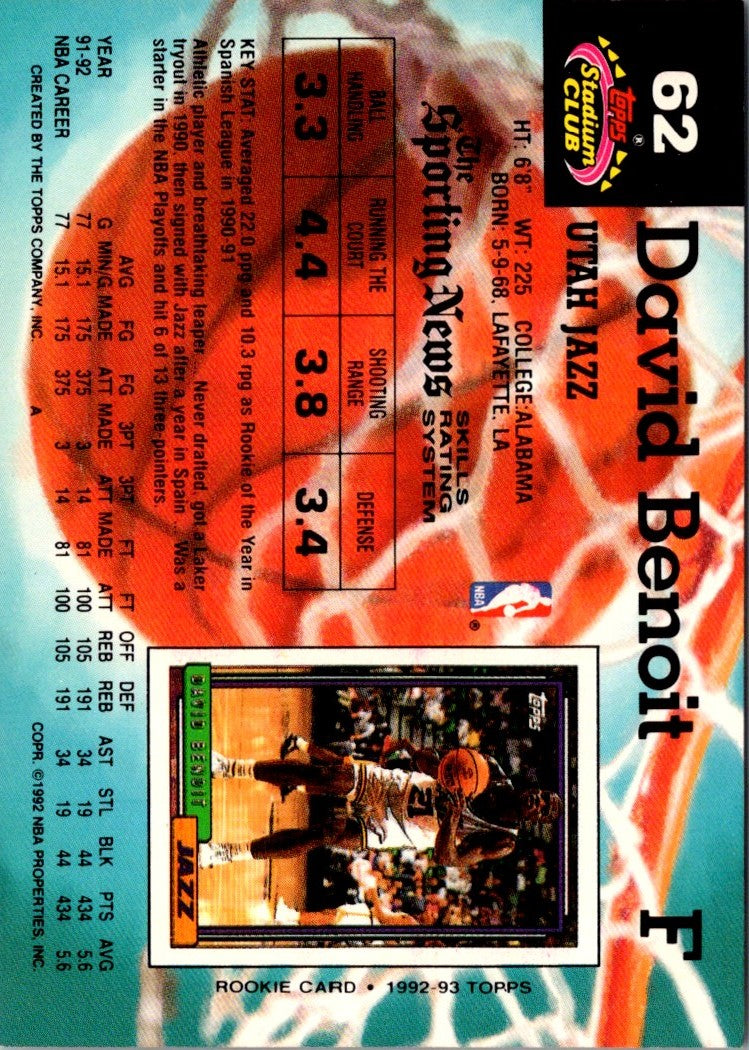 1992 Stadium Club David Benoit