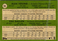 2020 Topps Heritage Alex Young/ Zac Gallen #93 Rookie