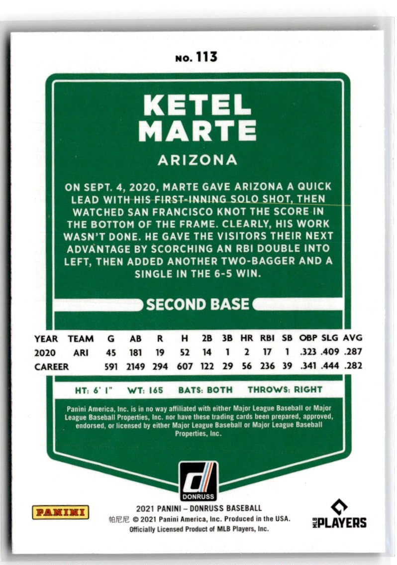 2021 Donruss Holo Blue Ketel Marte