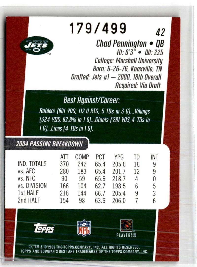 2005 Bowman's Best Red Chad Pennington