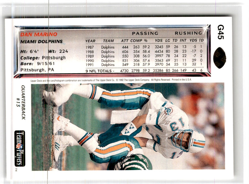 1992 Upper Deck Gold Dan Marino