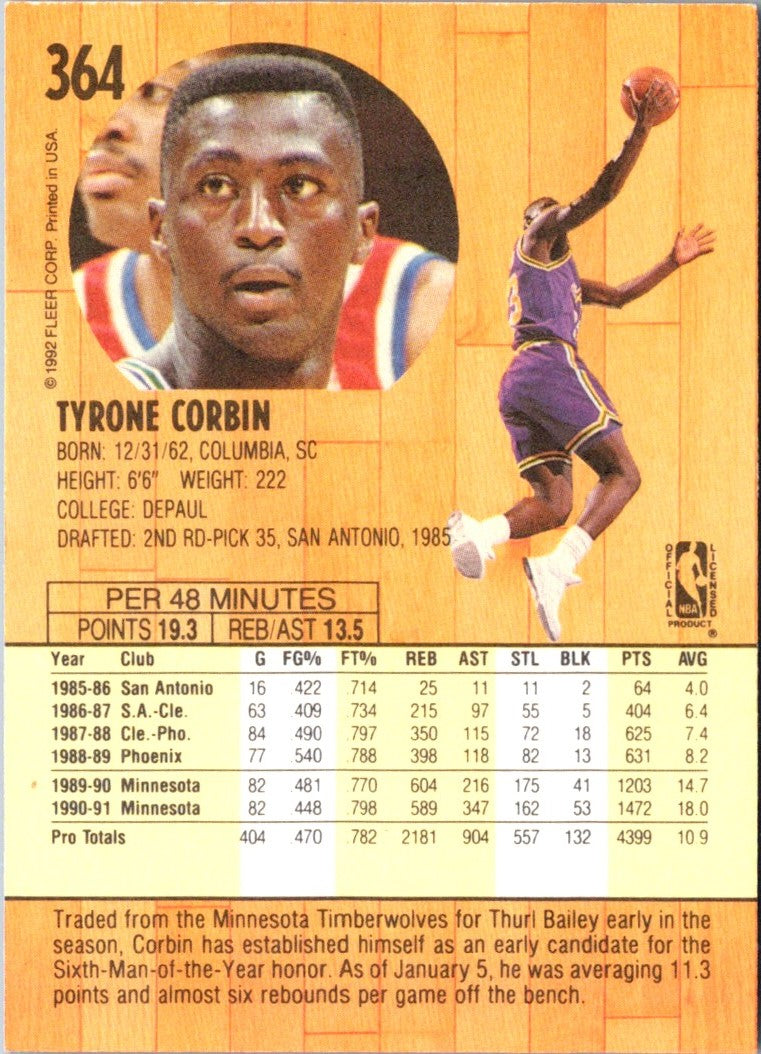 1991 Fleer Tyrone Corbin