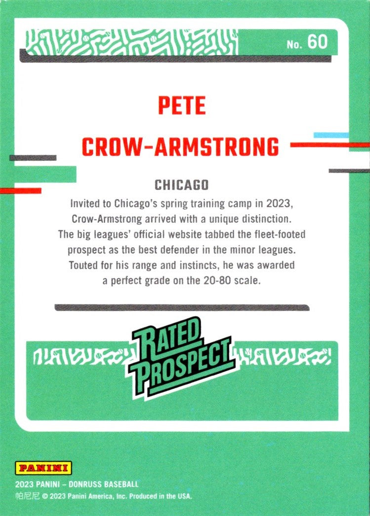 2023 Donruss Holo Blue Pete Crow-Armstrong