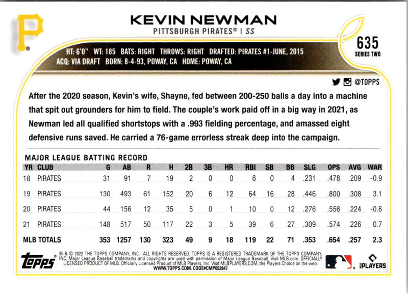 2022 Topps Kevin Newman