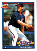 1991 Topps Dark Logo Variation Tom Glavine