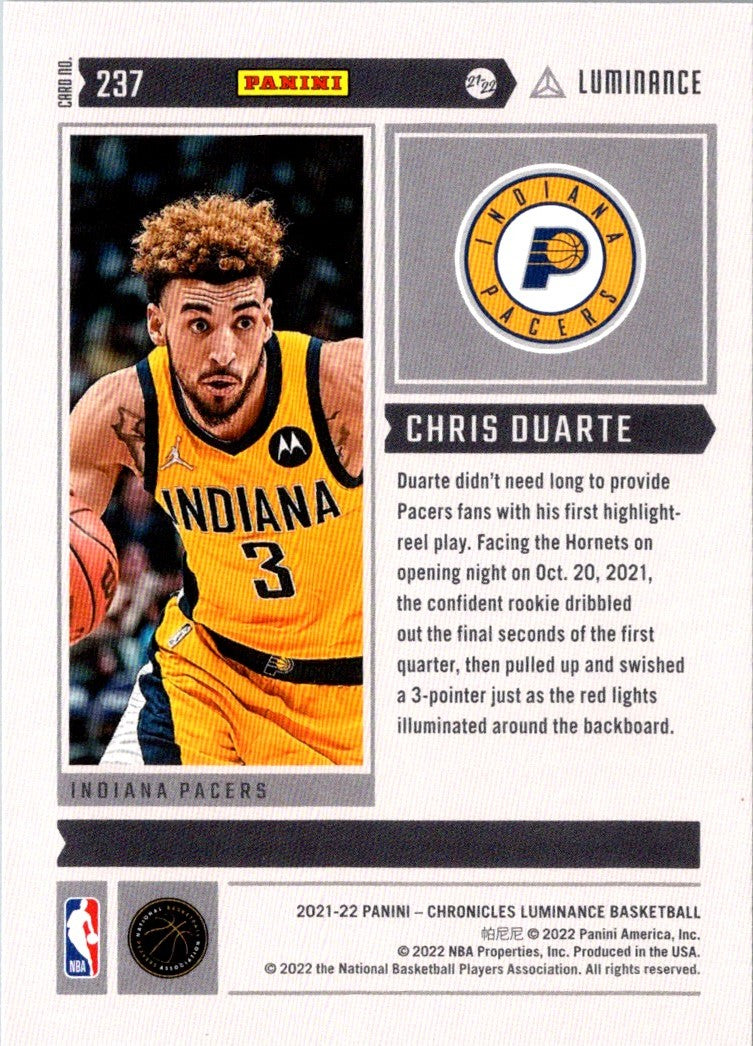 2021 Panini Chronicles Chris Duarte