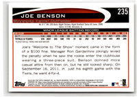 2012 Topps Blue Joe Benson #235