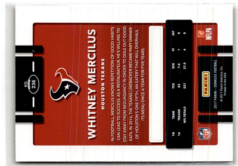 2017 Donruss Press Proof Red Whitney Mercilus