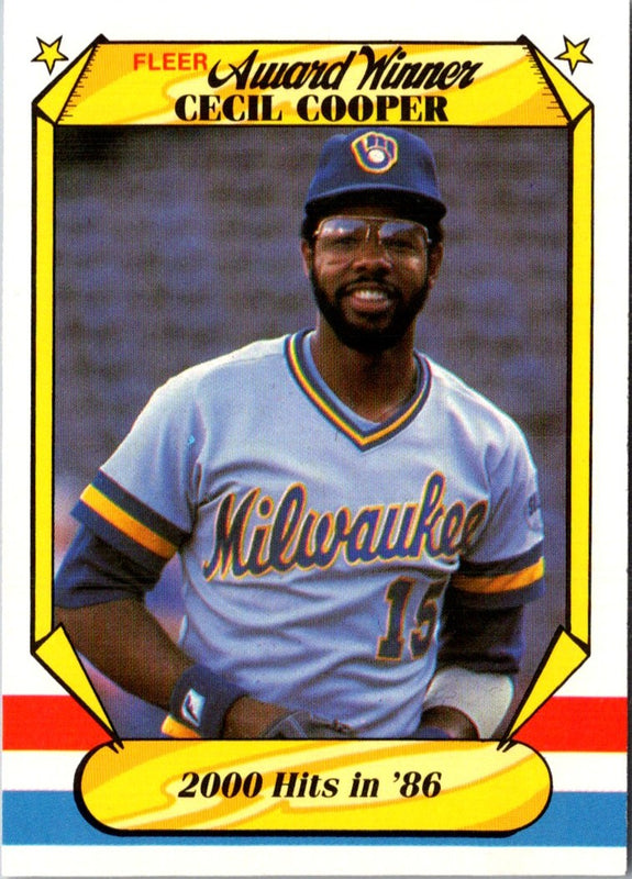 1987 Fleer Award Winners Cecil Cooper #10