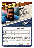 1993 Topps Lamar McGriggs #597 Rookie