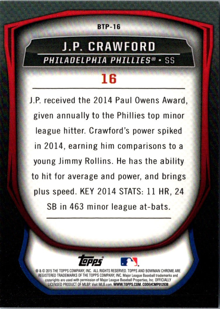 2015 Bowman Scouts Top 100 J.P. Crawford