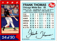 1992 Post Cereal Frank Thomas #24