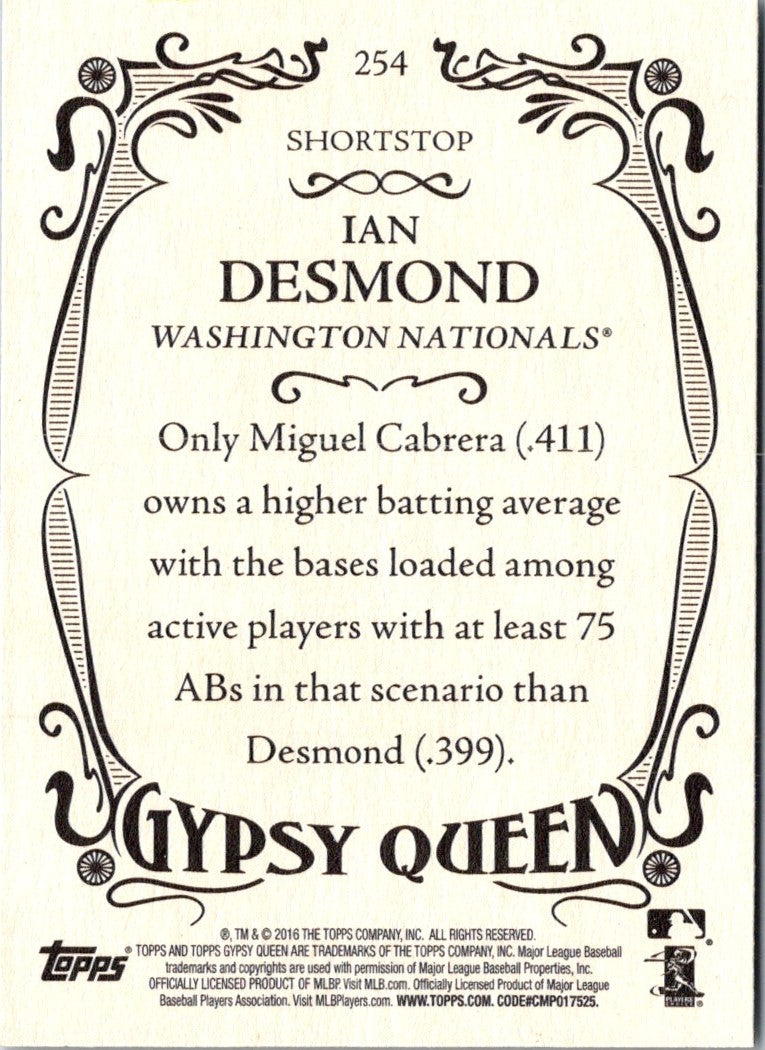 2016 Topps Gypsy Queen Ian Desmond