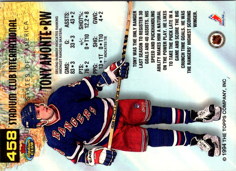 1993 Stadium Club Tony Amonte