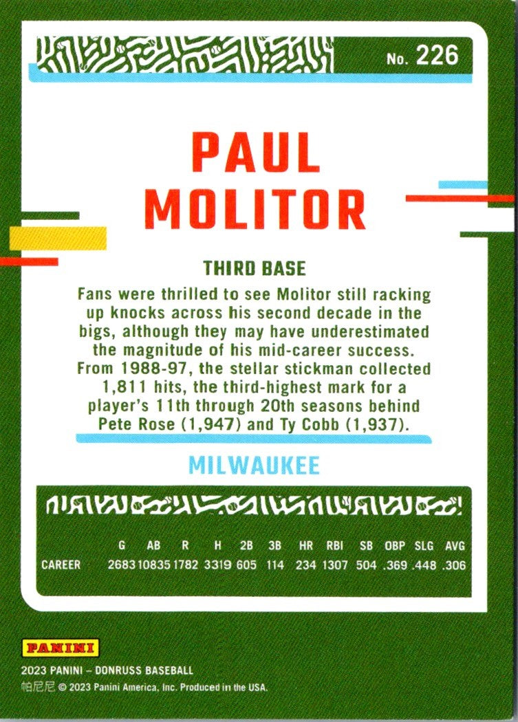 2023 Donruss Holo Blue Paul Molitor