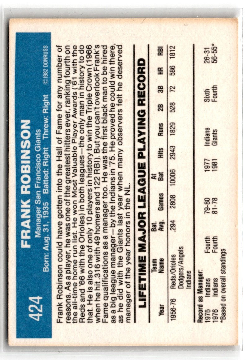 1982 Donruss Frank Robinson