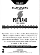 2018 Hoops Red Backs Zach Collins