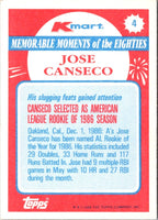 1988 Topps Kmart Memorable Moments Jose Canseco #4