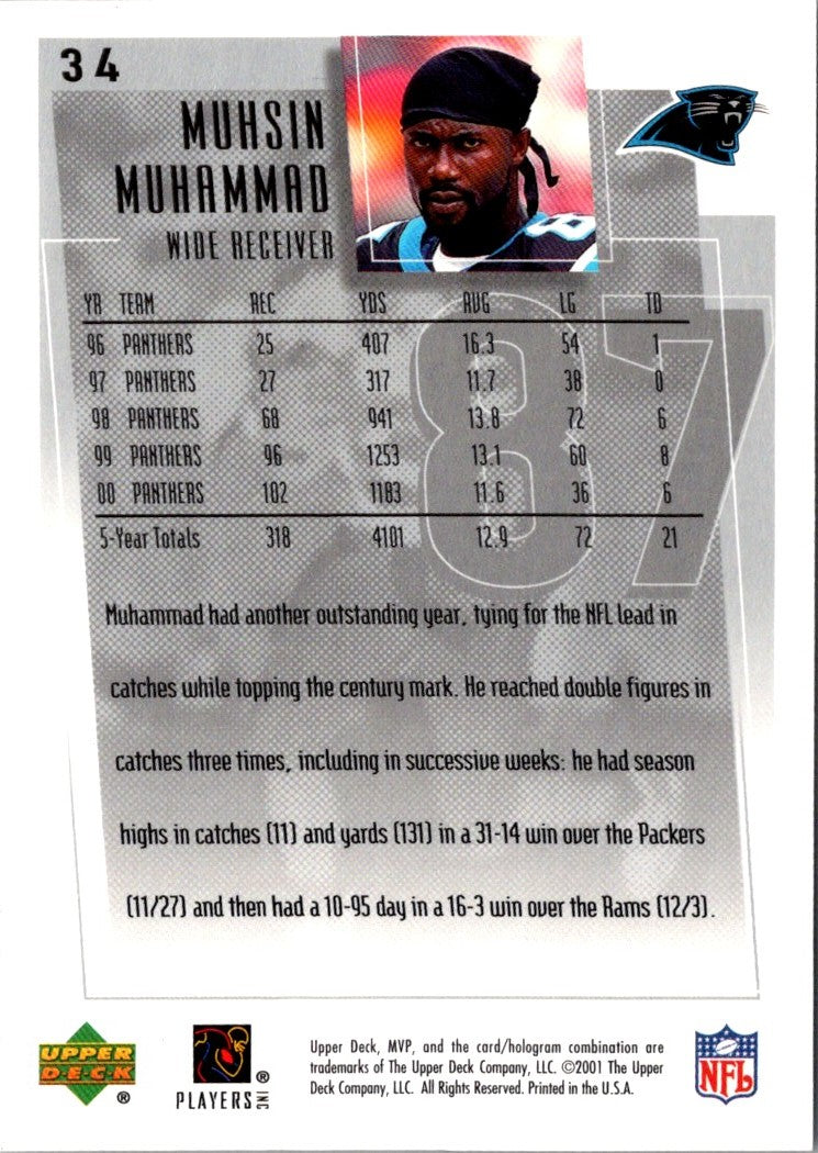 2001 Upper Deck MVP Muhsin Muhammad