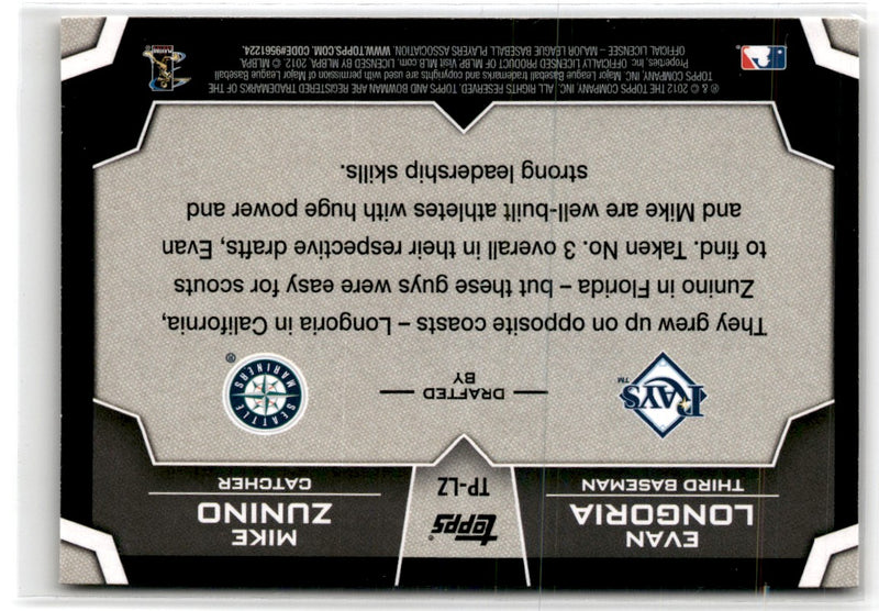 2012 Bowman Draft Picks & Prospects Dual Top 10 Evan Longoria/Mike Zunino