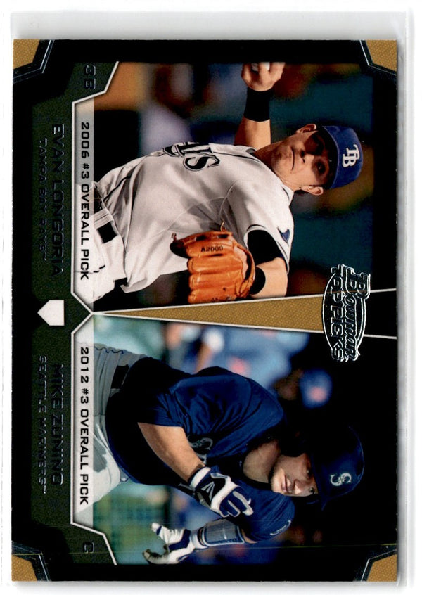 2012 Bowman Draft Picks & Prospects Dual Top 10 Evan Longoria/Mike Zunino #TP-LZ