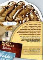 2014 Panini Prizm Golden Leather Die Cut Manny Machado #13