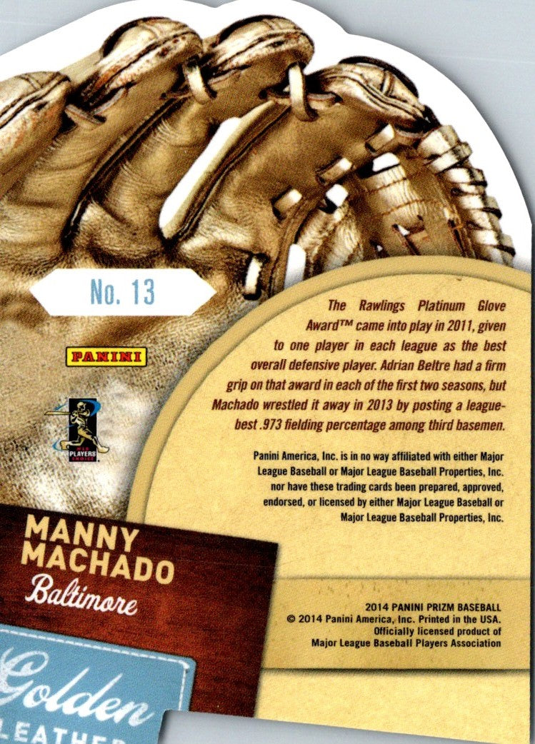 2014 Panini Prizm Golden Leather Die Cut Manny Machado