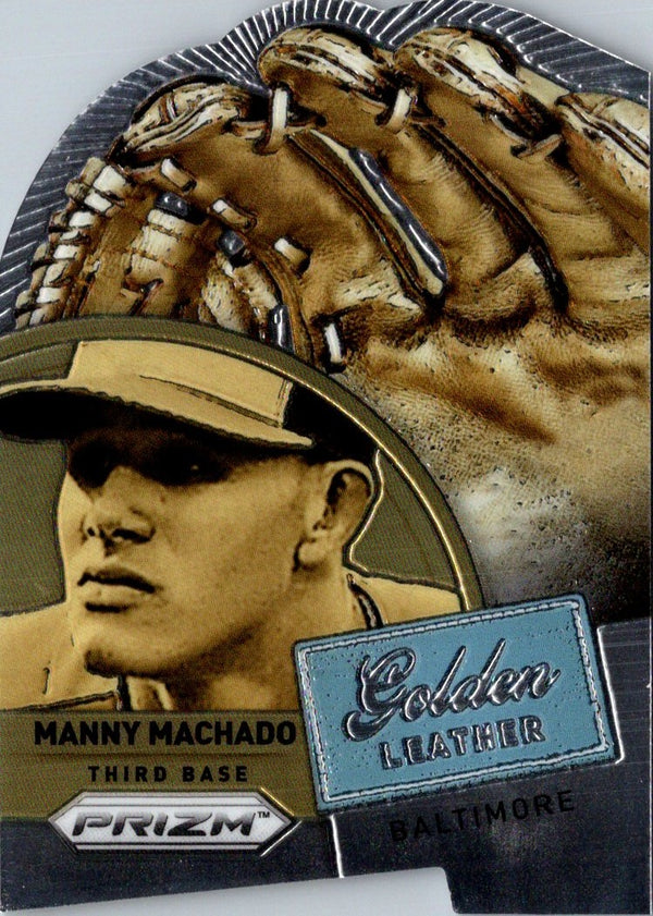 2014 Panini Prizm Golden Leather Die Cut Manny Machado #13