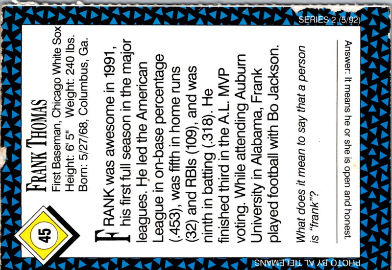 1991 Star The Future Frank Thomas