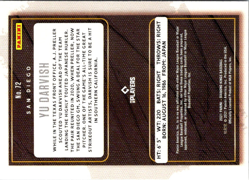 2021 Panini Diamond Kings Artist Proof Blue Yu Darvish