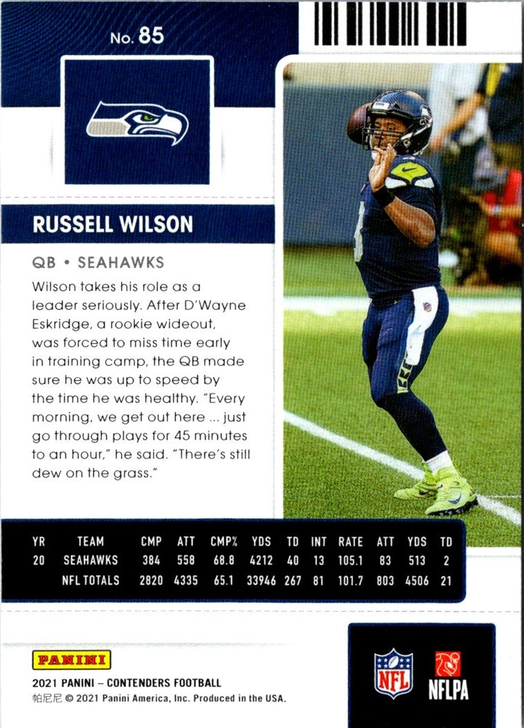 2021 Panini Absolute Blue Russell Wilson