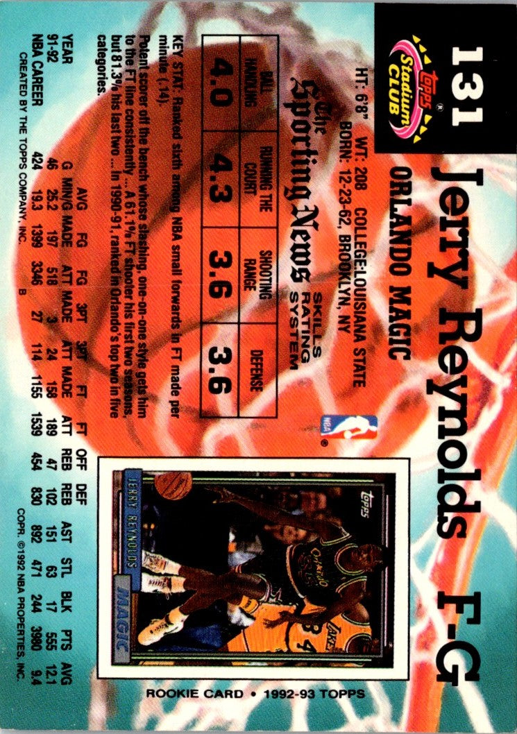 1992 Stadium Club Members Only Jerry Reynolds