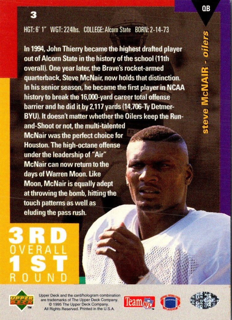 1995 Collector's Choice Player's Club Steve McNair