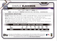 2021 Bowman Charlie Blackmon #4