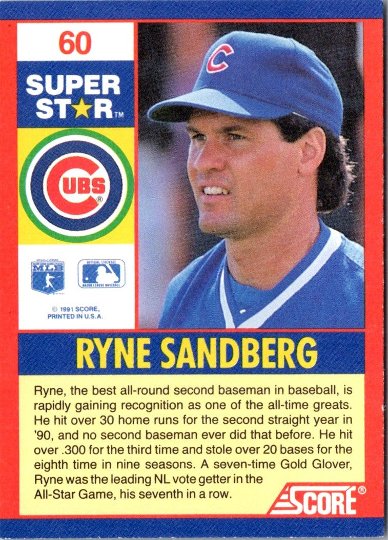 1991 Score 100 Superstars Ryne Sandberg