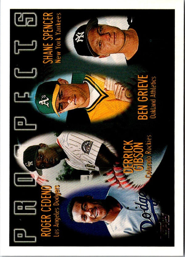 1996 Topps Roger Cedeno/Derrick Gibson/Ben Grieve/Shane Spencer #436 Rookie