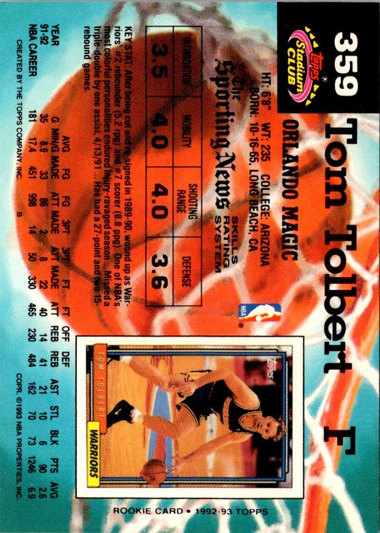 1992 Stadium Club Tom Tolbert