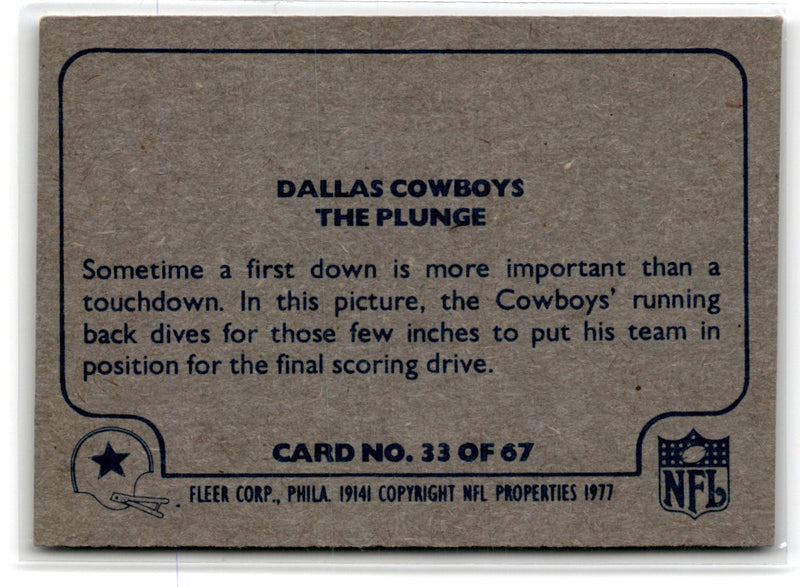 1977 Fleer Team Action Stickers Dallas Cowboys Helmet