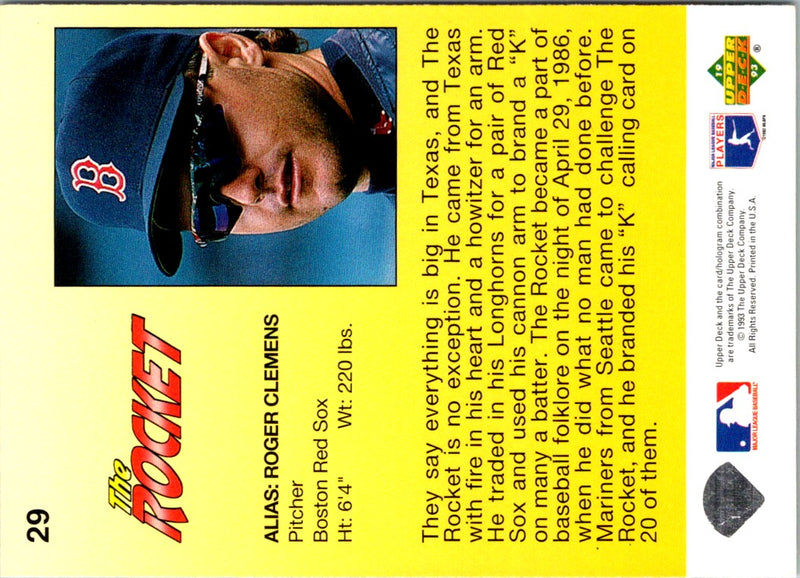 1993 Upper Deck Fun Pack Roger Clemens